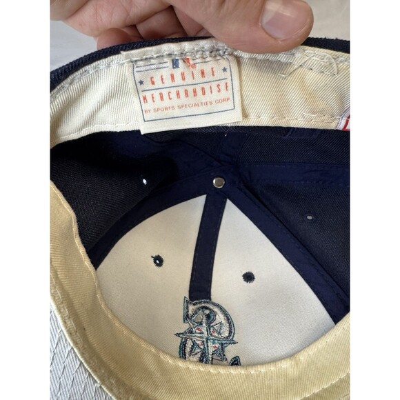 VTG 90s Seattle Mariners Sports Specialties MLB Fitted Hat 6 7/8 Wool Polyester - Picture 4 of 5